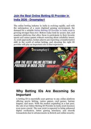 Join the Best Online Betting ID Provider in India 2026 - Dreamplay1