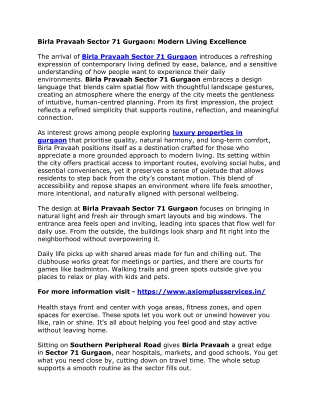 Birla Pravaah Sector 71 Gurgaon - Modern Living Excellence