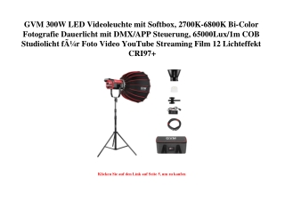 7788 GVM 300W LED Videoleuchte mit Softbox  2700K-6800K Bi-Color Fotografie Dauerlicht mit DMX APP Steue