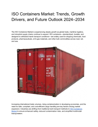ISO Containers Market