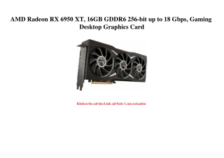 2865 AMD Radeon RX 6950 XT  16GB GDDR6 256-bit up to 18 Gbps  Gaming Desktop Graphics Card
