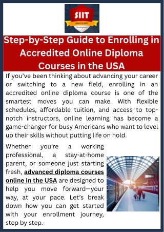 Step-by-Step Guide to Enrolling in Accredited Online Diploma Courses in the USA