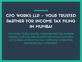 CFO Works LLP – Best Income Tax Filing & ITR Services in Mumbai