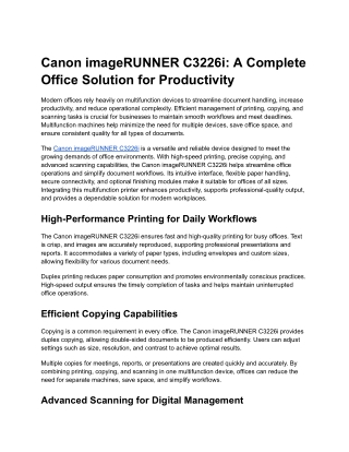 Canon imageRUNNER C3226i