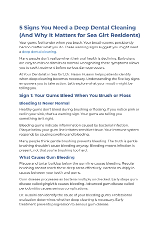 5 Signs You Need a Deep Dental Cleaning