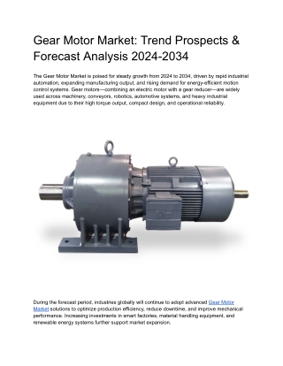 Gear Motor Market