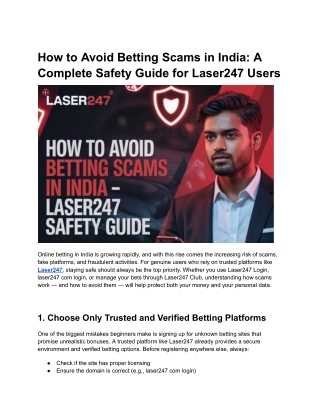How to Avoid Betting Scams in India A Complete Safety Guide for Laser247 Users