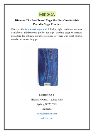 Discover The Best Travel Yoga Mat For Comfortable Portable Yoga Practice