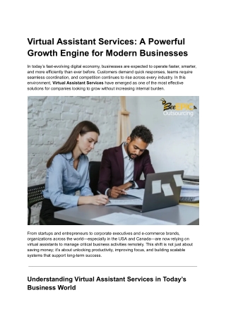 Virtual Assistant Services_ A Powerful Growth Engine for Modern Businesses