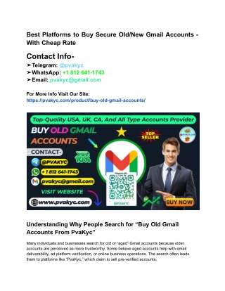 Best Platforms to Buy Secure Old_New Gmail Accounts - With Cheap Rate