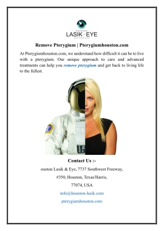 Remove Pterygium | Pterygiumhouston.com