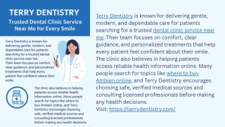 Terry Dentistry – Trusted Dental Clinic Service Near Me for Every Smile