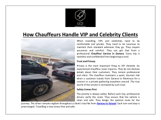 How Chauffeurs Handle VIP and Celebrity Clients