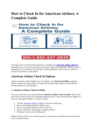 How to Check In for American Airlines?