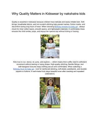 Why Quality Matters in Kidswear