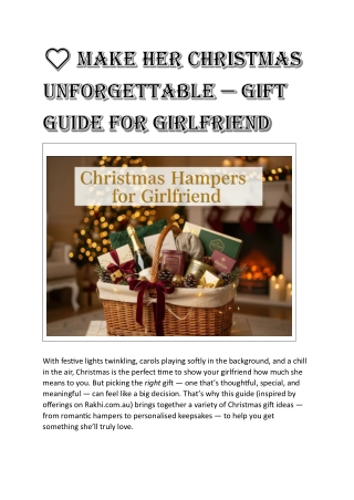 Christmas Gifts For Girlfriend