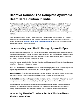 Heartiva Combo: The Complete Ayurvedic  Heart Care Solution In India