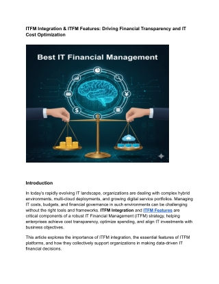 ITFM Integration & ITFM Features_ Driving Financial Transparency and IT Cost Optimization