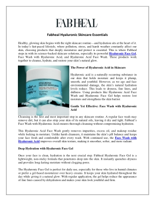 Fabheal Hyaluronic Skincare Essentials
