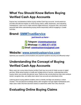 What You Should Know Before Buying Verified Cash App Accounts