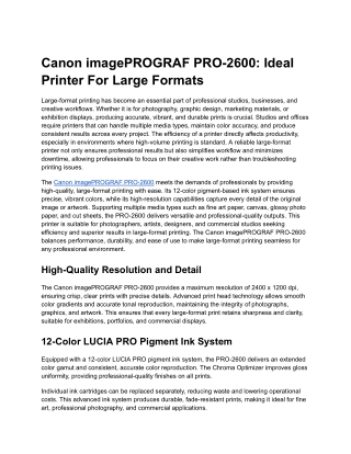 Canon imagePROGRAF PRO-2600