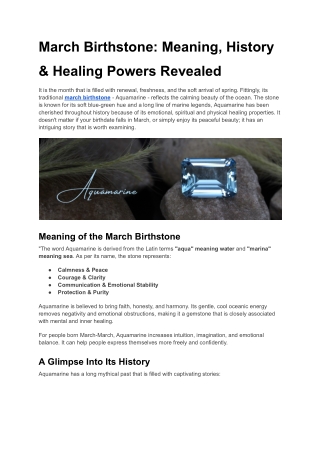 March Birthstone_ Meaning, History & Healing Powers Revealed
