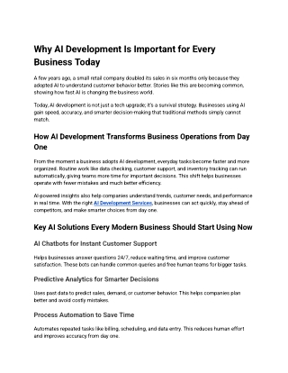 Why AI Development Is Important for Every Business Today