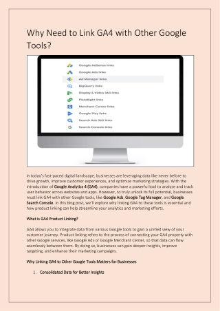 Why Need to Link GA4 with Other Google Tools