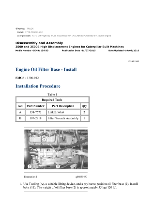 Caterpillar Cat 777D TRUCK (Prefix AGC) Service Repair Manual Instant Download