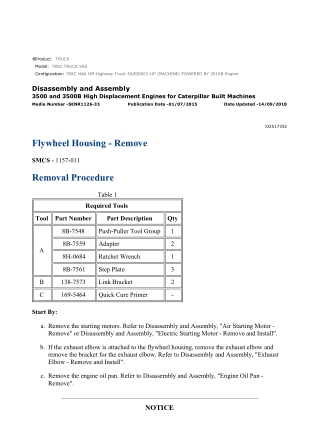 Caterpillar Cat 785C TRUCK (Prefix 5AZ) Service Repair Manual Instant Download