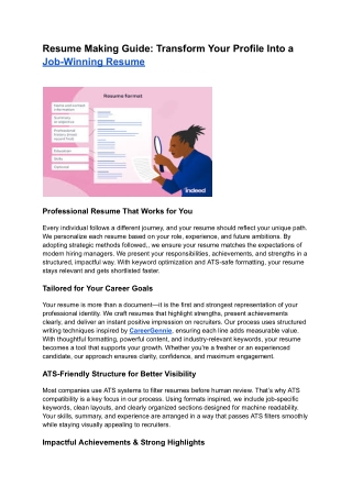 A resume is not just a document; it is your professional identity...............