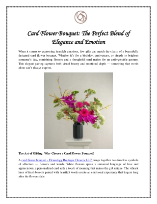 Card Flower Bouquet The Perfect Blend of Elegance and Emotion