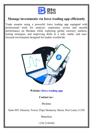 Manage investments via forex trading app efficiently