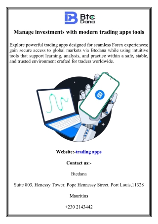 Manage investments with modern trading apps tools