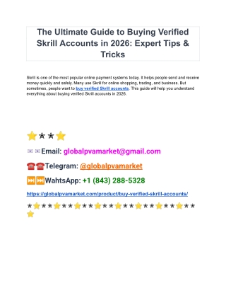 Buy Verified Skrill Accounts - 100% USA, UK Documents