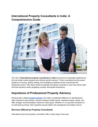 International Property Consultants in India_ A Comprehensive Guide