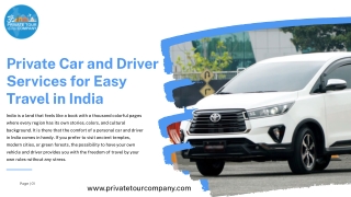 Affordable Private Car and Driver in India for Easy Travel