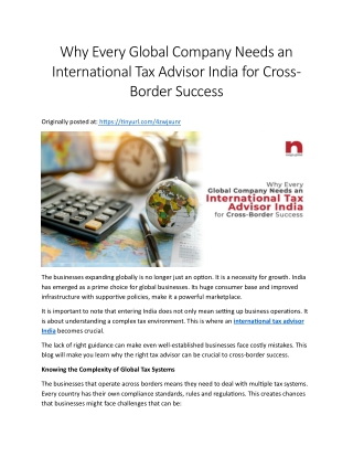 International Tax Advisor India: Key to Cross-Border Success