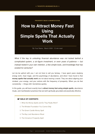 How to Attract Money Fast Using Simple Spells That Actually Work