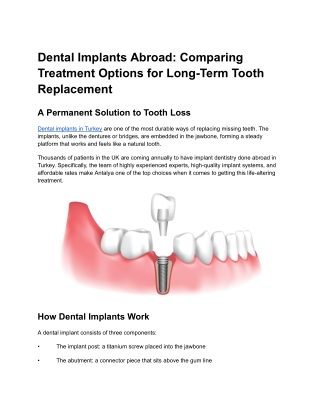 Dental Implants Abroad_ Comparing Treatment Options for Long-Term Tooth Replacement