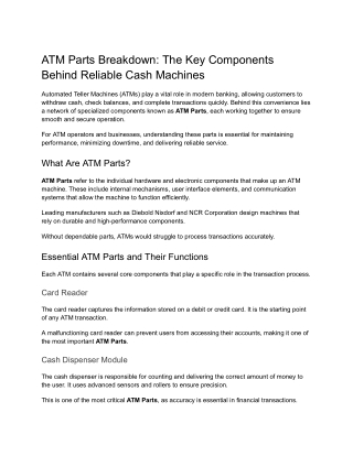 ATM Parts Breakdown_ The Key Components Behind Reliable Cash Machines
