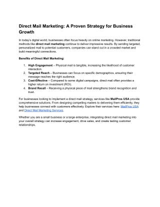 Direct Mail Marketing_ A Proven Strategy for Business Growth
