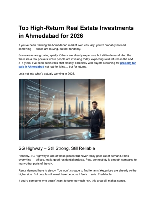 Top High-Return Real Estate Investments in Ahmedabad for 2026