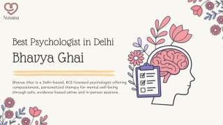 Best Psychologist in Delhi Bhavya Ghai