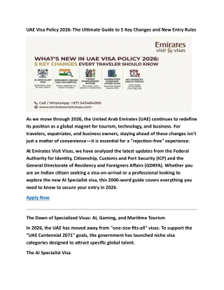 UAE Visa Policy 2026