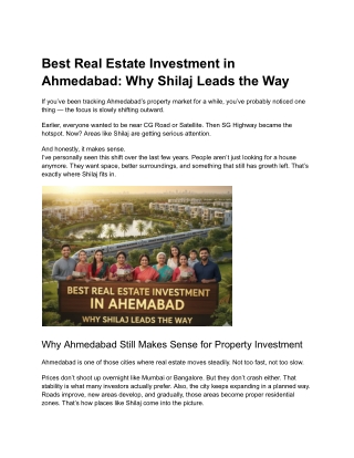 best-real-estate-investment-in-ahmedabad-why-shilaj-leads-the-way