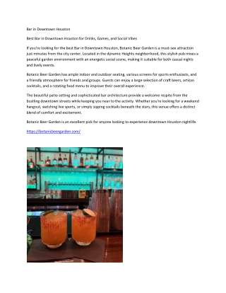 Best Bar in Downtown Houston for Drinks, Games, and Social Vibes