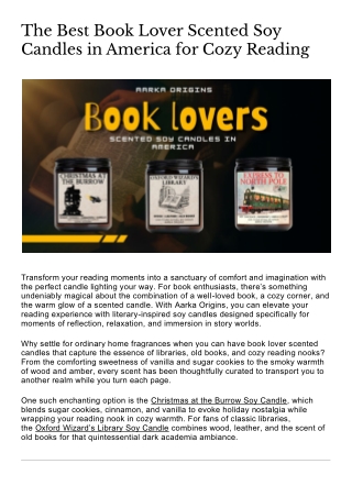 The Best Book Lover Scented Soy Candles in America for Cozy Reading