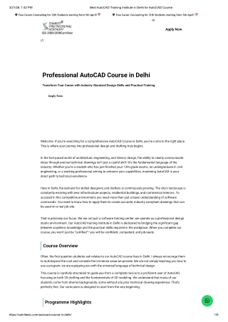 Autocad institute in delhi
