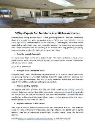 5 Ways Experts Can Transform Your Kitchen Aesthetics